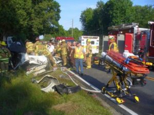 Fire Department Responding to Car Crash