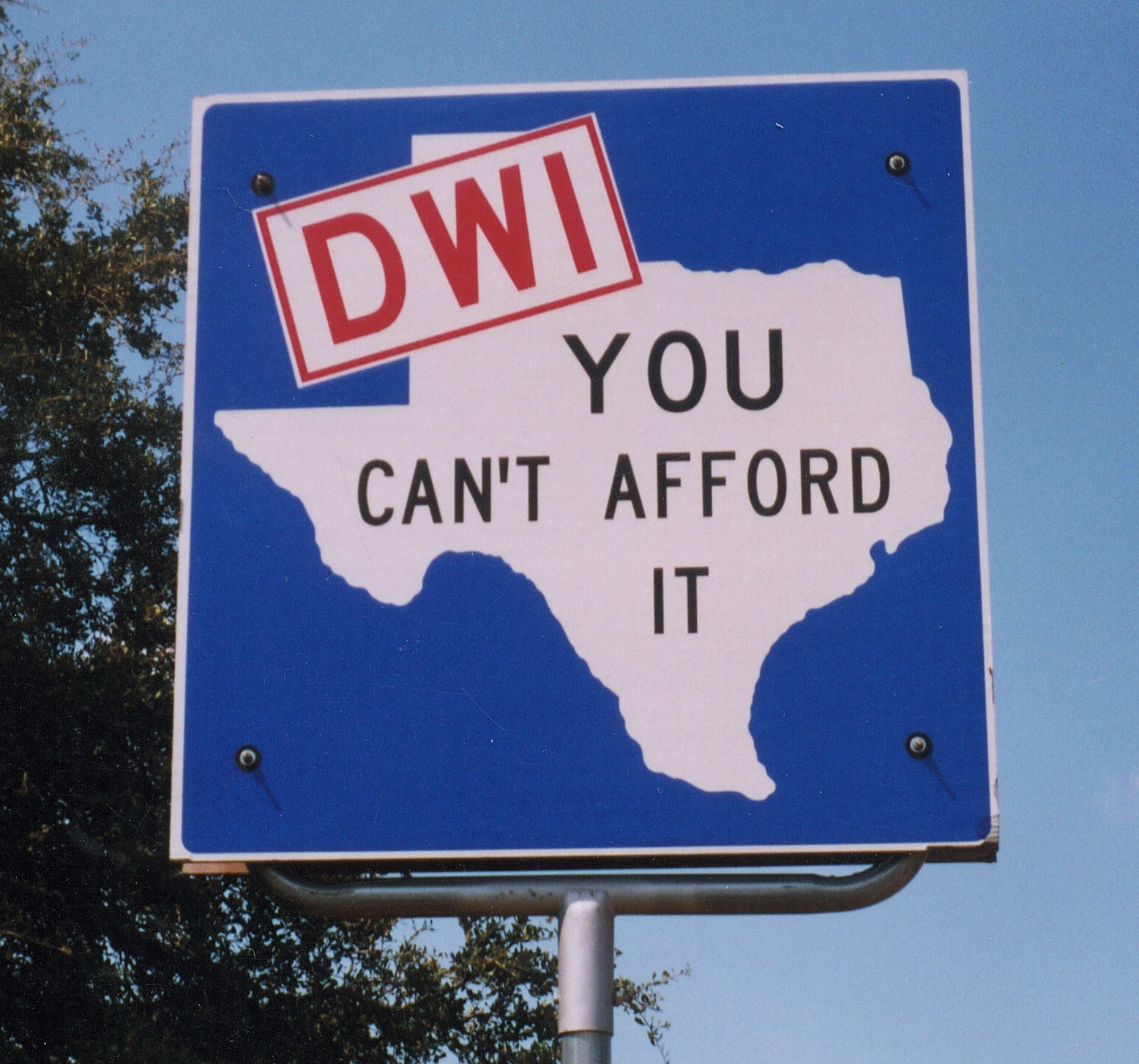 A Texas DWI Warning Sign