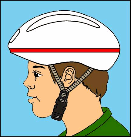 Drawing of Person Wearing a Bike Helmet