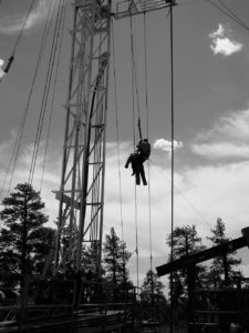 Oil & Gas Worker Climbing a Rope