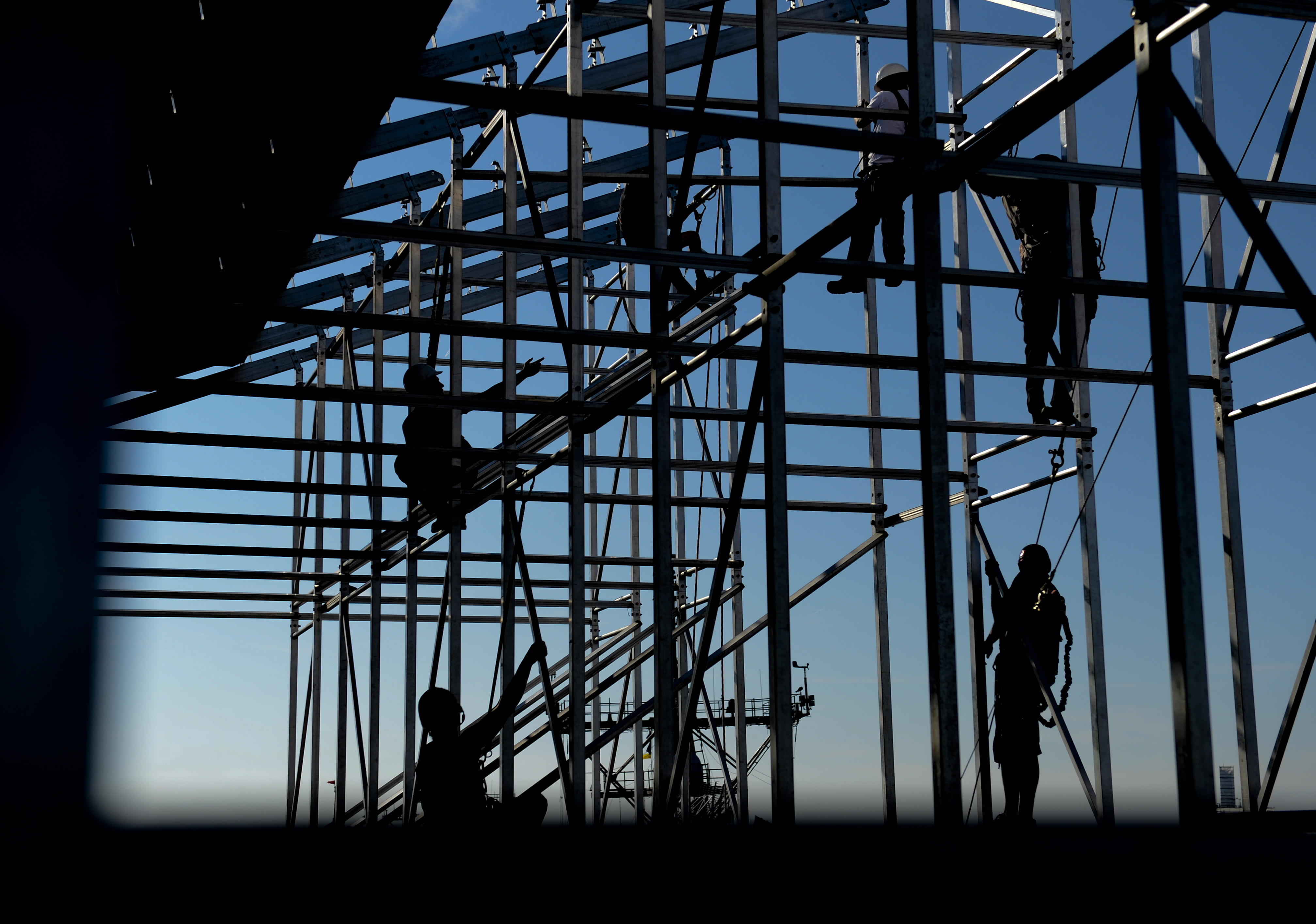 Construction Workers on Scaffolding