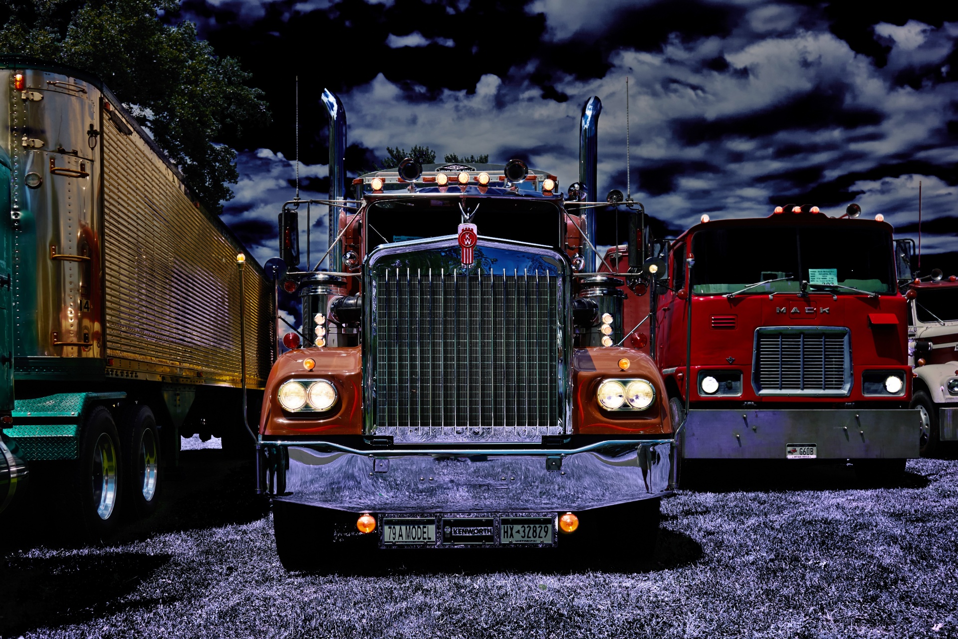 Commercial Trucks Parked Together