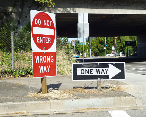 Wrong Way Signs by a Freeway Entrance